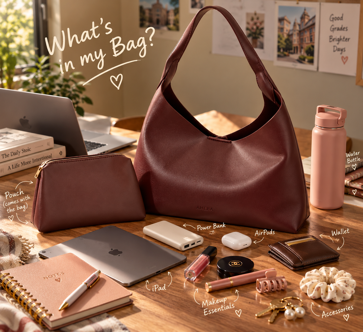 Bordeaux Hobo - Burgundy